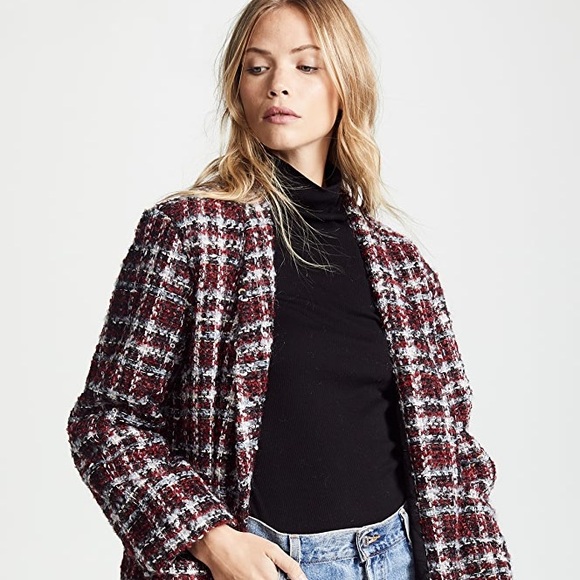 Iro Twisted Tweed Check Jacket Sz 4 